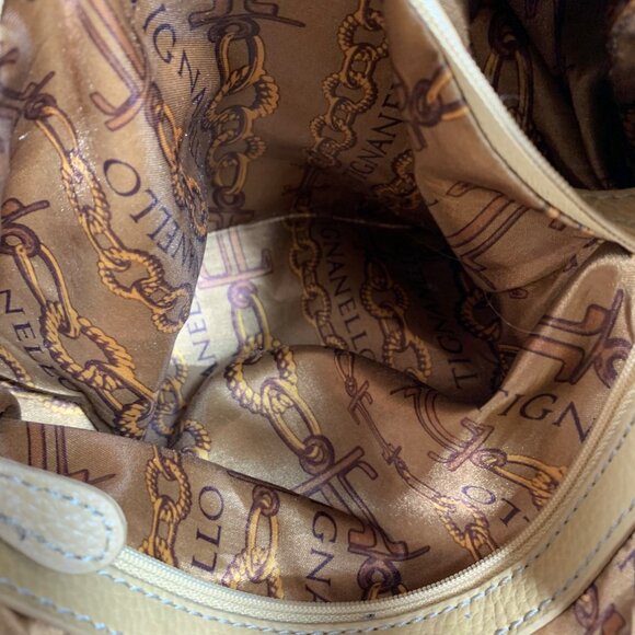 TIGNANELLO Camel Tan Leather Zipper Magnetic Closure Hobo Saddle Shoulder Bag - Picture 12 of 14